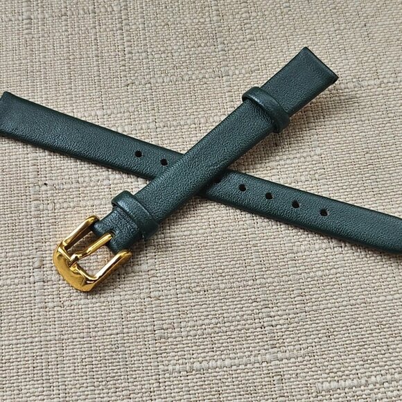 Replacement Strap Green Genuine Leather Band Size 12mm Brand New Unbranded - Picture 1 of 6